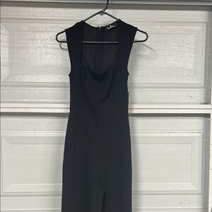 Lulu's Black Sleeveless Cowl Midi Jumpsuit